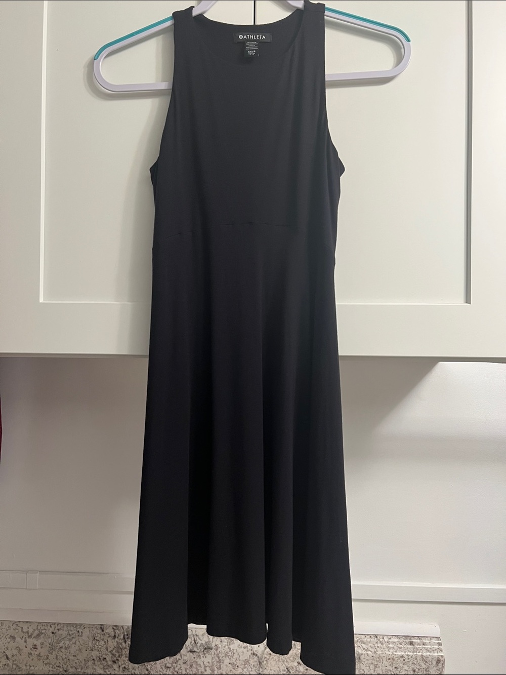 Athleta Black Mini Sleeveless Flare Dress